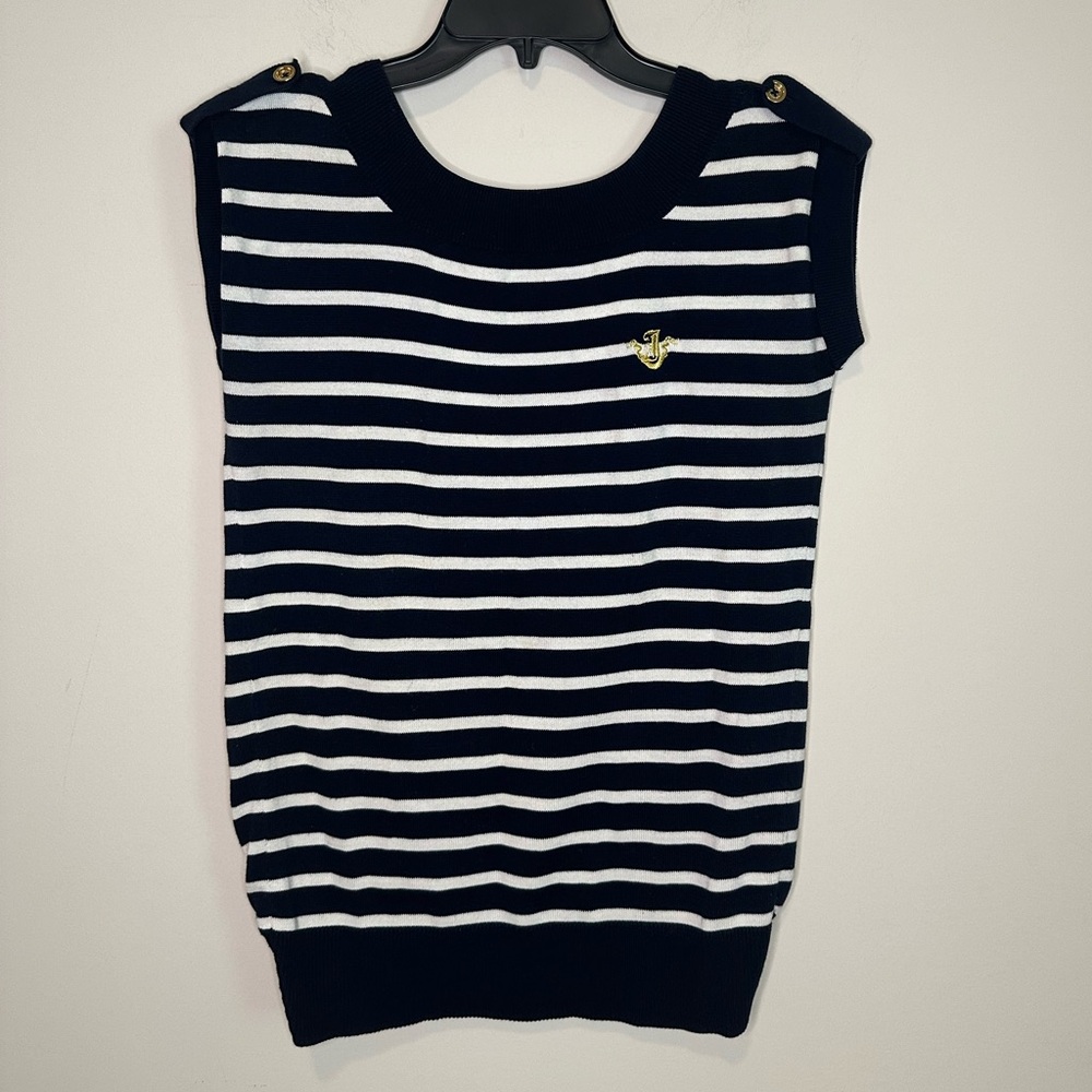 Juicy Couture Navy/White Nautical Knit Top